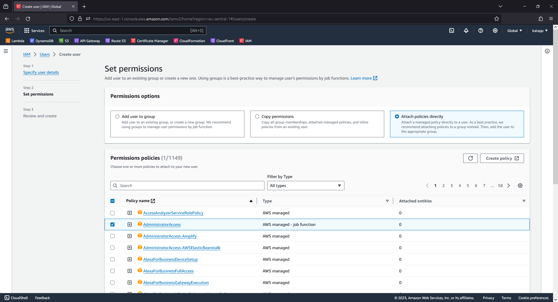 AWS IAM Create User - Permissions 2
