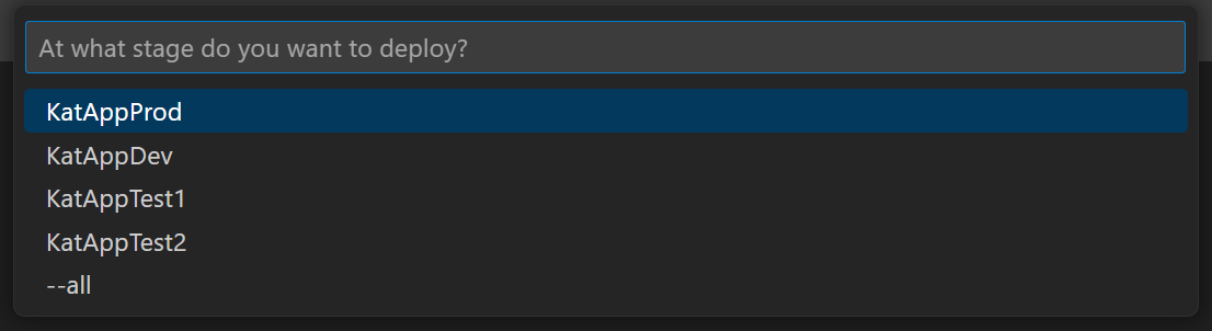 Deployment Tasks Stage Selection